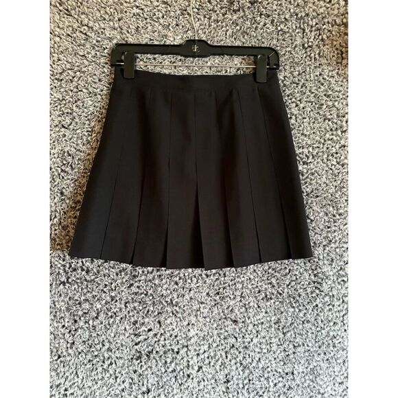 Cycle Boston Women's Pleated Knee Length Skirt Black Size M Casual Spring - Picture 3 of 5